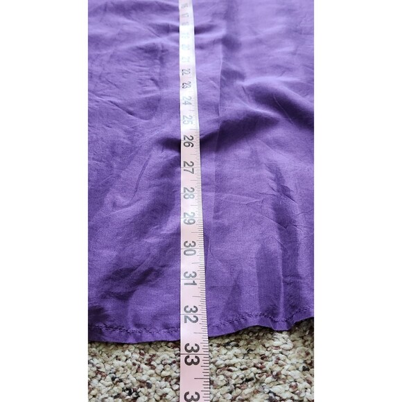 Adrian Jordan Women Top Blouse Shirt Size 30/32 Blue Shiny Silk Button Up top - Picture 6 of 6